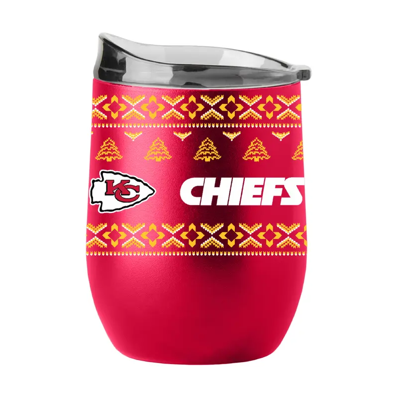 Kansas City Chiefs 16oz Ugly Sweater Powder Coat Curved Beverage