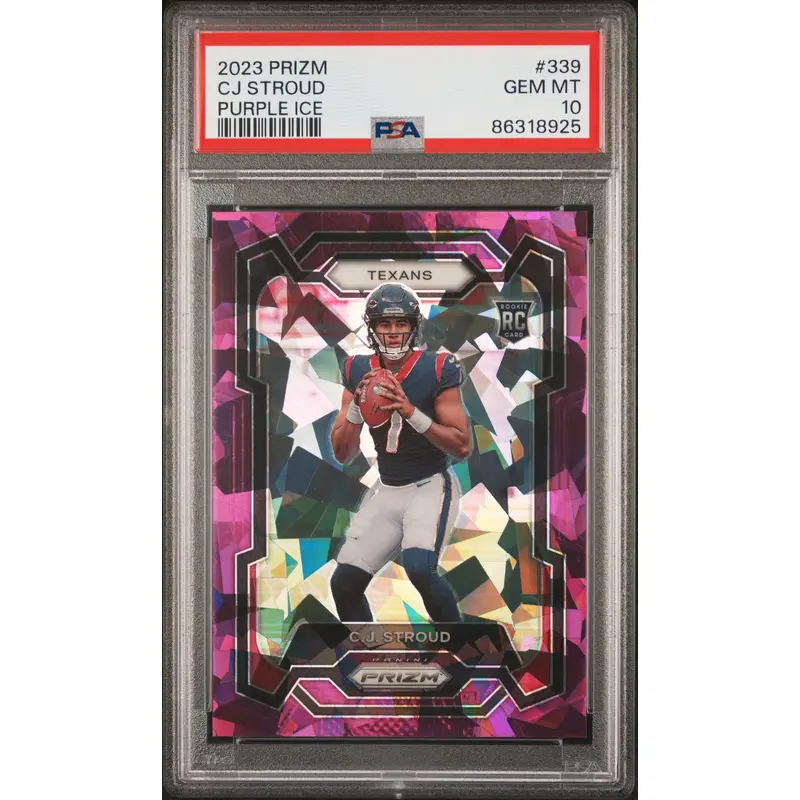 CJ Stroud 2023 Panini Rookie #339 Purple Ice #205/225 PSA 10 Gem Mint