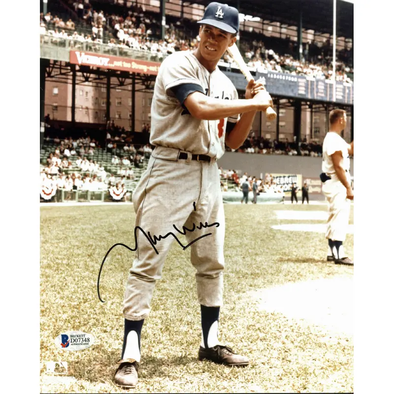 Dodgers Maury Wills Authentic Signed 8x10 Photo Autographed BAS #D07348