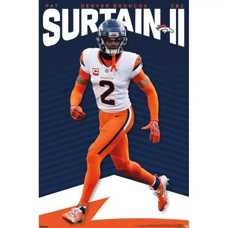 Pat Surtain II "Shutdown" Denver Broncos NFL Action Poster - Costacos 2025