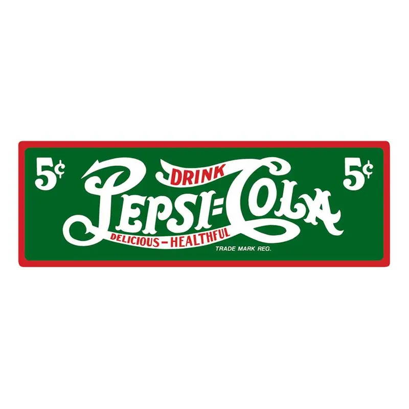Pepsi - Delicious Healthful 19in X 6.5in Tin Sign