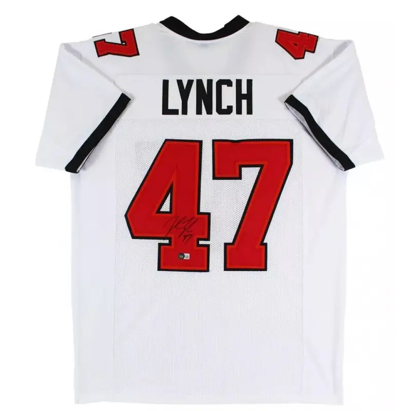 John Lynch Autographed Tampa Bay (White #47) Custom Jersey - Beckett