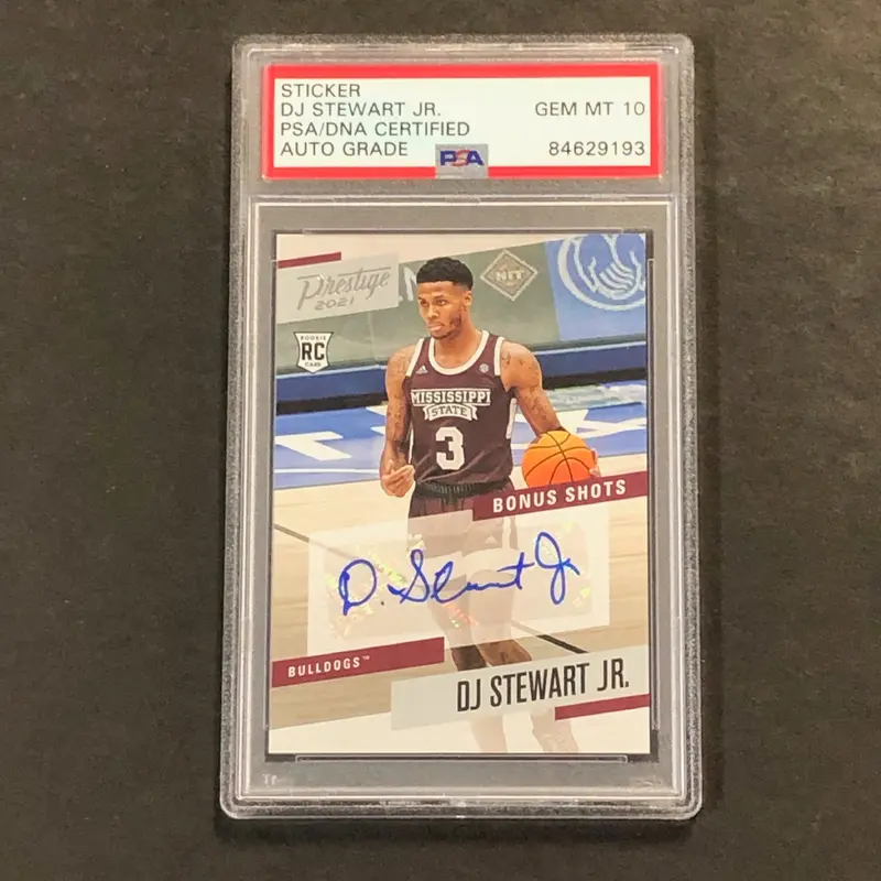2021-22 Panini Prestige #PBDJS DJ Steward Jr Signed Card AUTO 10 PSA Slabbed Bulldogs