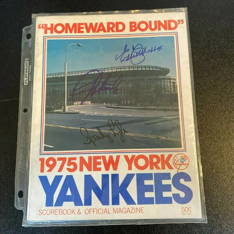 Sparky Lyle Multi Signed 1975 New York Yankees Program