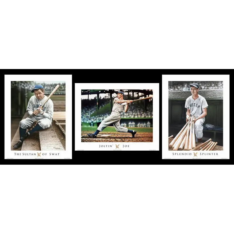 COMBO: MLB Baseball Golden Age Legends 3-Poster Set (Ruth, DiMaggio, Williams) - ISI