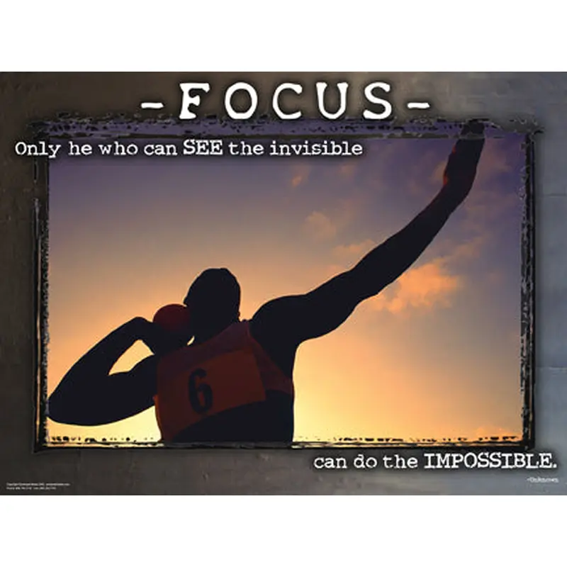 Shot Put Athletics "FOCUS" Inspirational Motivational Poster - Jaguar Educational