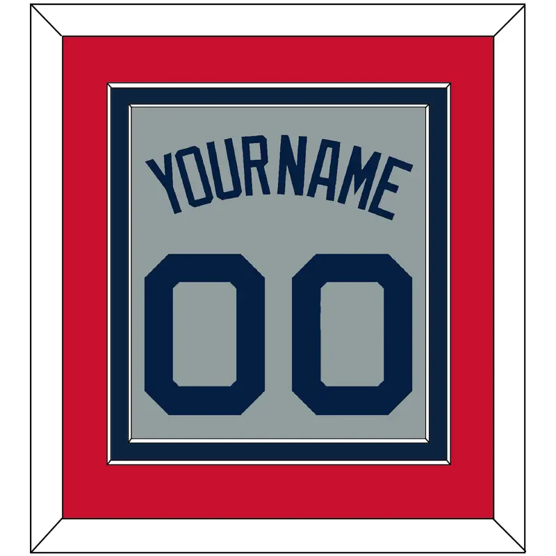 Boston Name & Number - Road Gray (2009-2013) - Double Mat 2