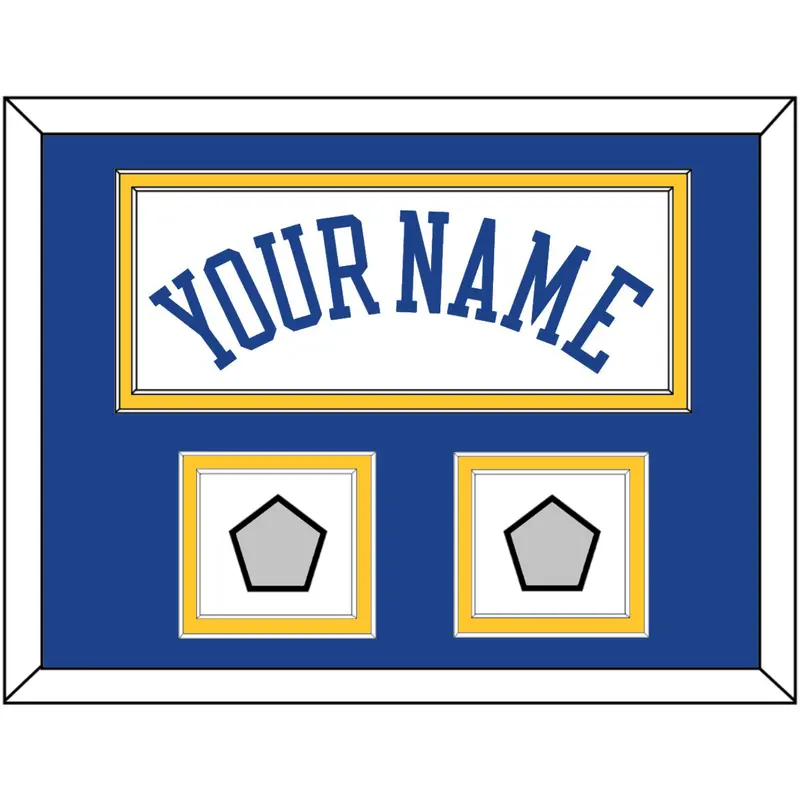 Golden State Name & 2 Finals Patches - Home White (2010-2019) - Double Mat 3
