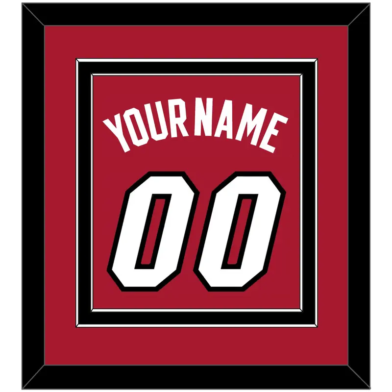 Miami Name & Number - Alternate Red (2001-2008) - Double Mat 2