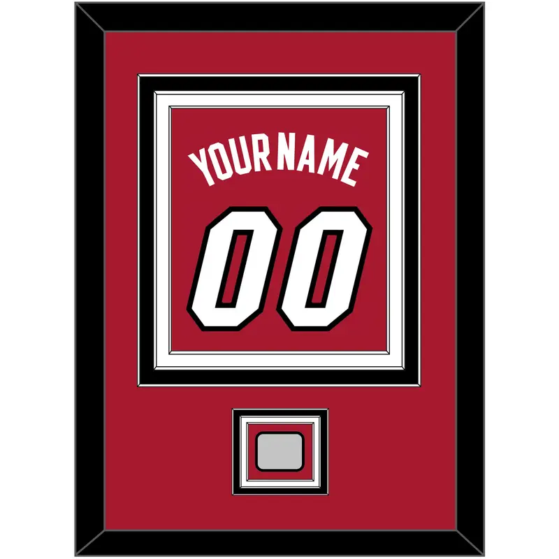 Miami Name & Number With Finals Patch - Alternate Red (2001-2008) - Triple Mat 4
