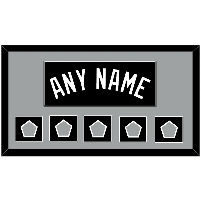 San Antonio Name With 5 Champions Trophy Patches - Road Black (1989-2002) - Single Mat 2