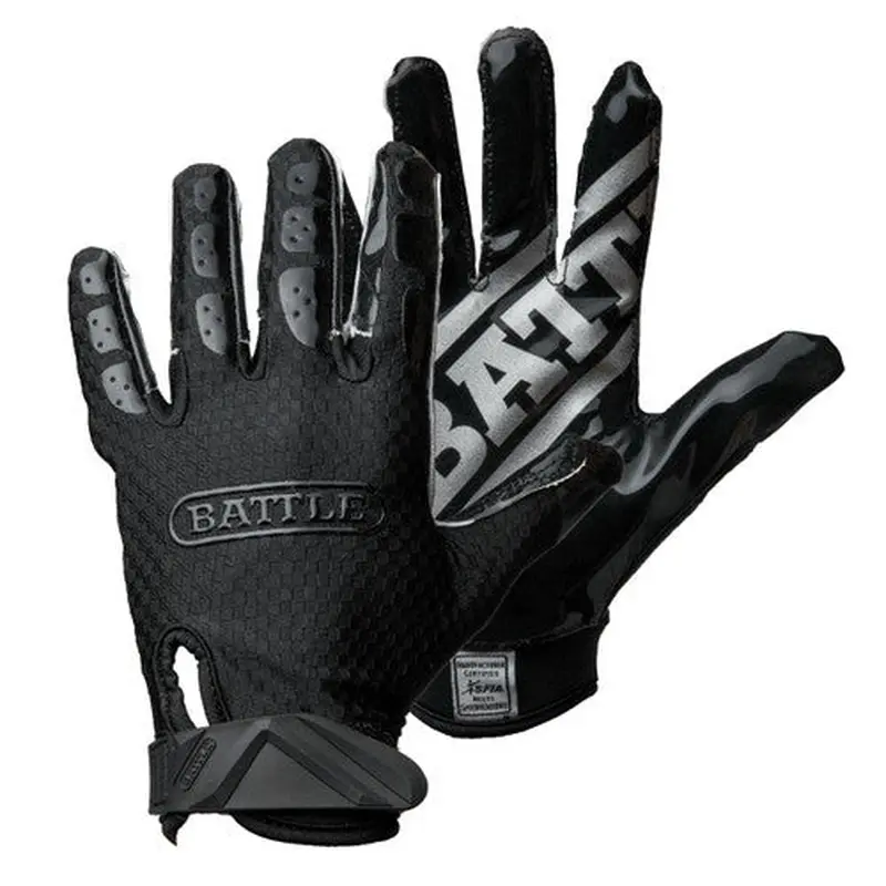 New Battle Triple Threat Receiver Football Gloves-Black- Youth Size Small