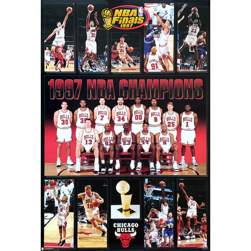 Chicago Bulls 1997 NBA Champions Commemorative Poster - Costacos Sports