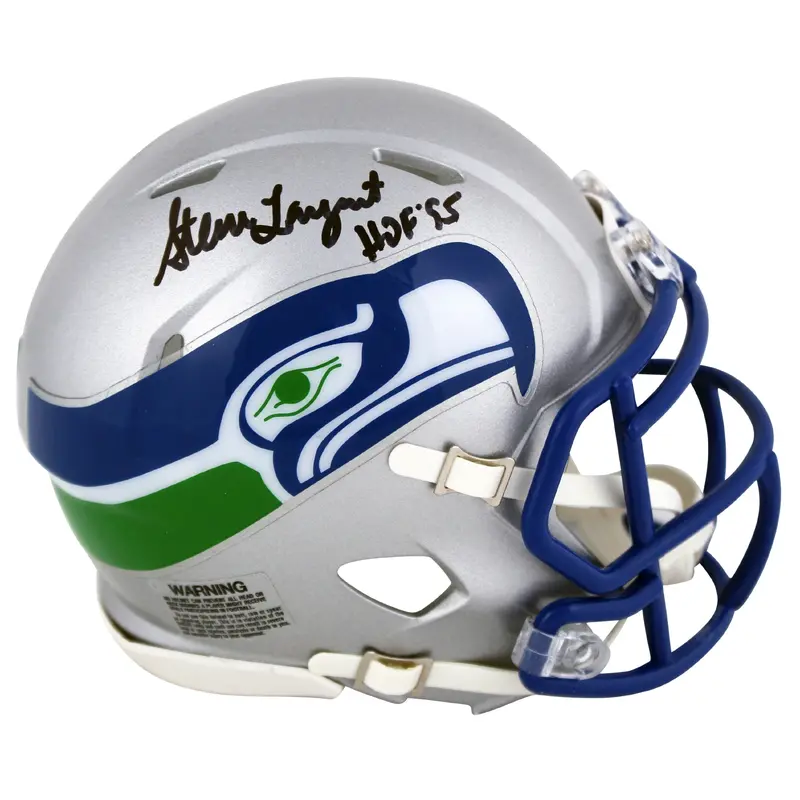 Seahawks Steve Largent "HOF 95" Signed 83-01 TB Speed Mini Helmet BAS Witnessed