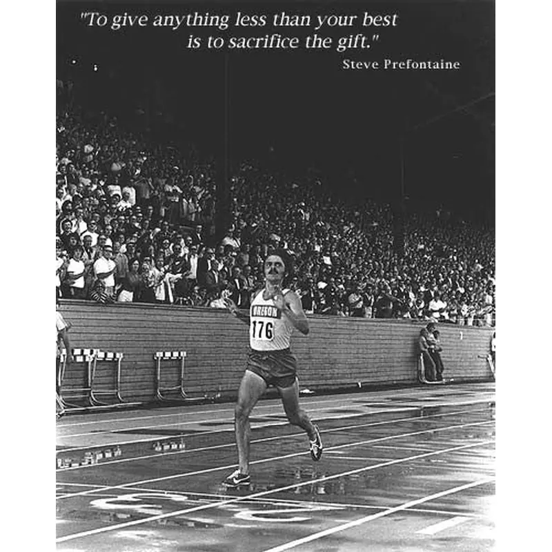 Steve Prefontaine "The Gift" c.1972 Motivational Action Poster - Running Past