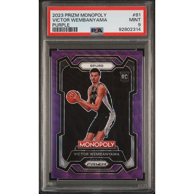 Victor Wembanyama 2023 Panini Monopoly #81 Purple PSA 9 Mint 2314
