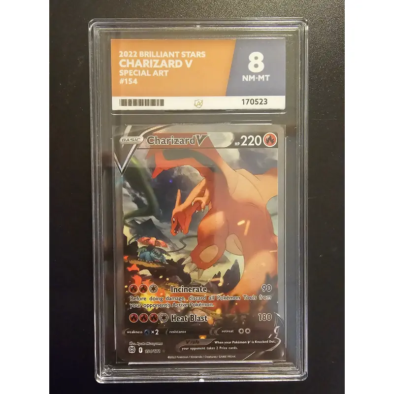 2022 Pokemon Sword & Shield - Brilliant Stars - Full Art - Charizard V #154 Ace 8
