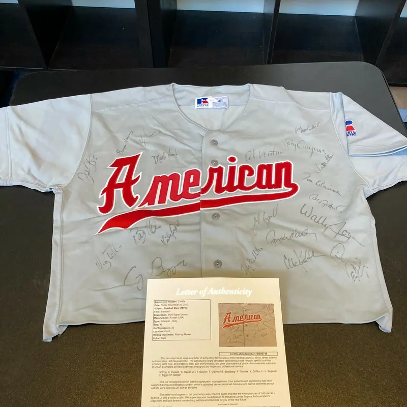 1991 All Star Game Signed Jersey Kirby Puckett Ken Griffey Jr Cal Ripken JSA COA