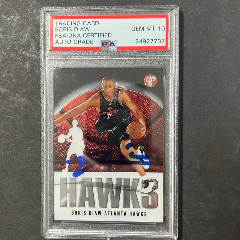 2003 Topps Pristine #161 Boris Diaw-Riffiod Signed Card AUTO 10 PSA Slabbed Hawks