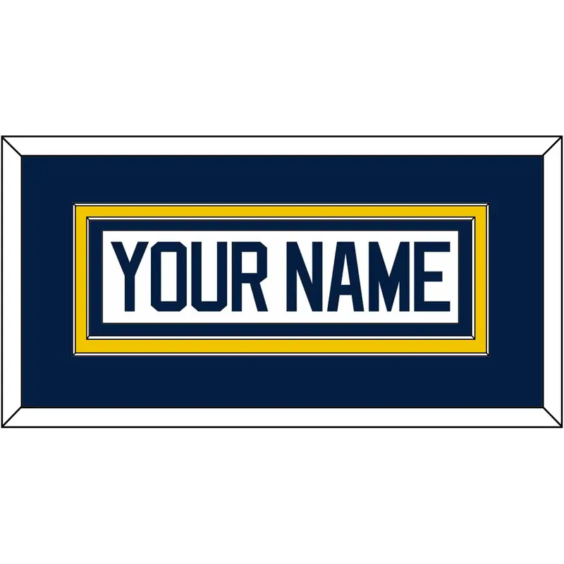 Michigan Hockey Nameplate - Home White - Double Mat 2