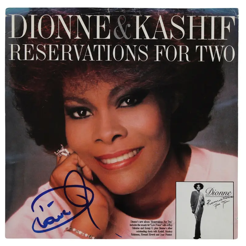 Dionne Warwick Signed Reservations for Two 45 RPM Album Cover BAS #BG79113