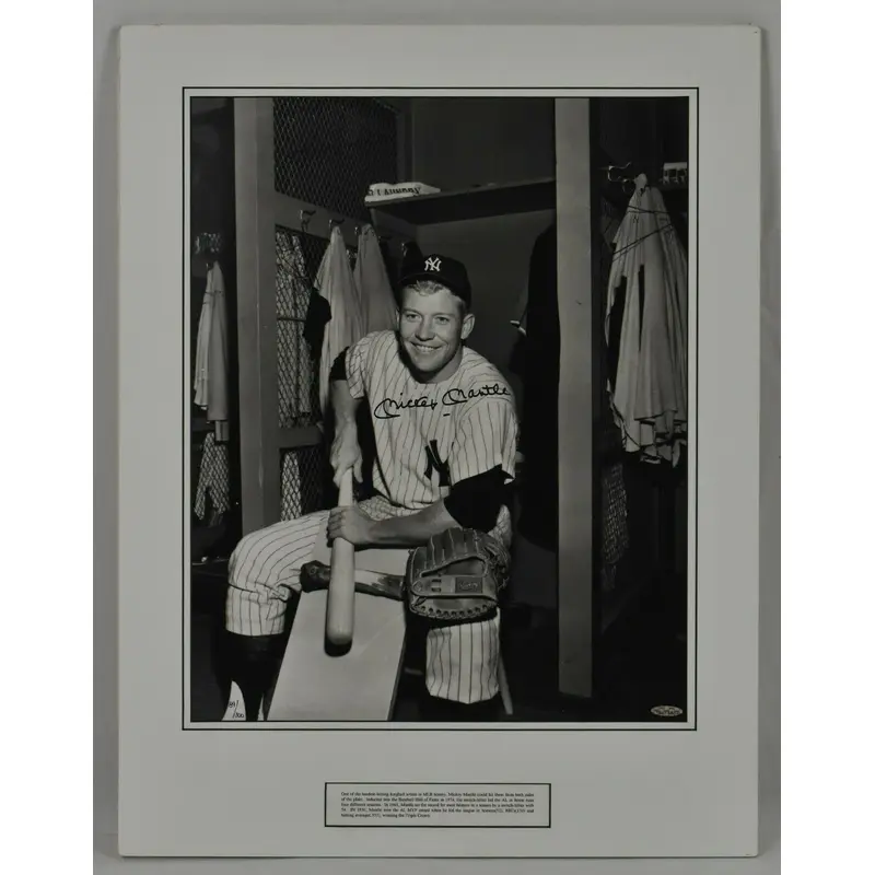 Mickey Mantle Signed Autographed 16X20 Locker Room Photo UDA Upper Deck Hologram