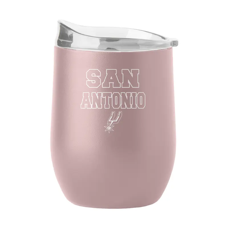 San Antonio Spurs 16oz Stencil Powder Coat Curved Beverage