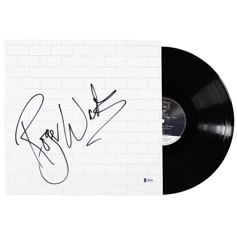 Roger Waters Pink Floyd Signed The Wall Album Cover W/ Vinyl BAS #A09492