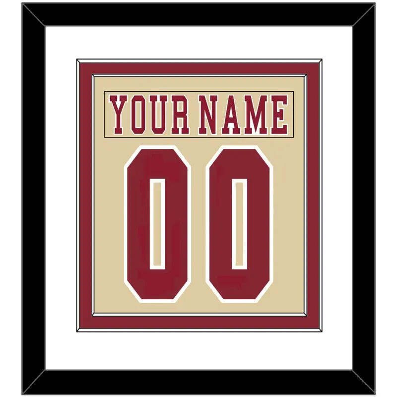 Boston College Nameplate & Number (Back) Combined - Alternate Gold - Double Mat 1