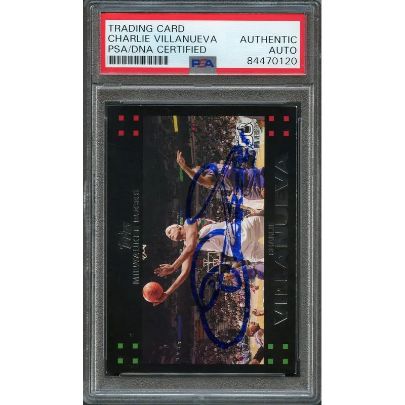 2007 Topps #89 Charlie Villanueva Signed Card AUTO PSA/DNA Slabbed Bucks