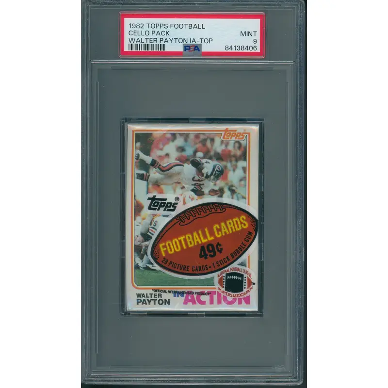 1982 Topps Football Unopened Cello Pack PSA 9 Payton IA Top *8406
