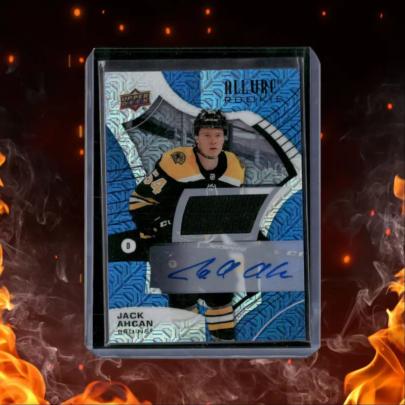 2021-22 Upper Deck Allure Blue Line Jack Ahcan Rookie Auto 04/75 #137