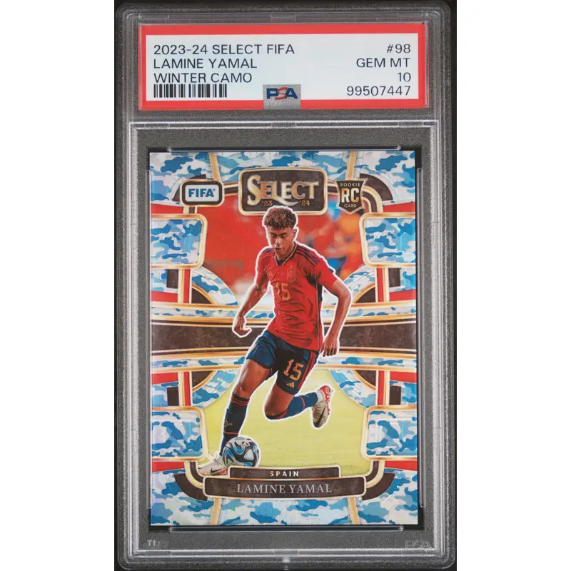 Lamine Yamal 2023 Select FIFA #98 Winter Camo #62/99 PSA 10 Gem Mint