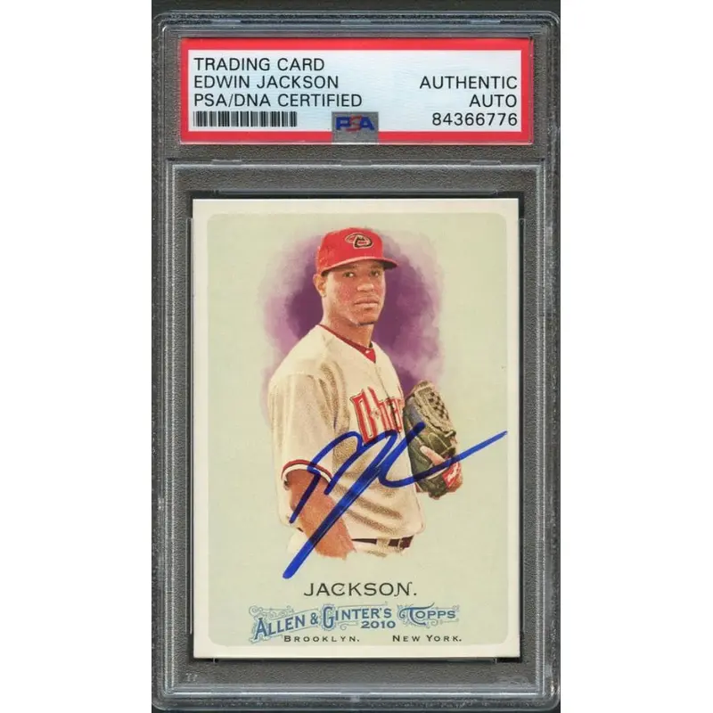 2010 Allen and Ginter #5 Edwin Jackson Signed Card PSA Slabbed Auto Dbacks