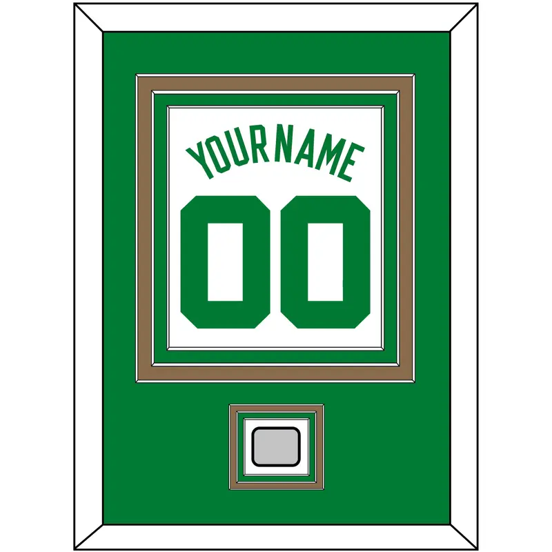 Boston Name & Number With Trophy Patch - White Association - Triple Mat 2