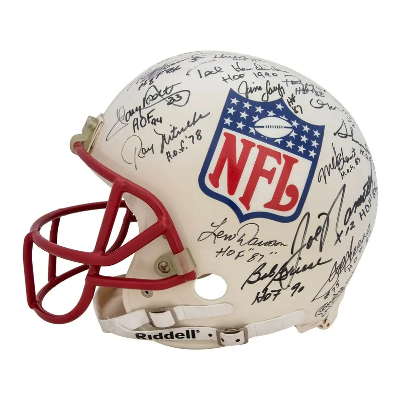 Johnny Unitas Joe Namath Hall Of Fame Multi Signed Full Size NFL Helmet JSA COA