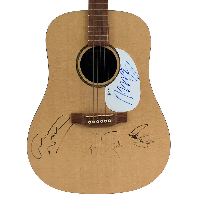 Crosby, Stills, Nash & Young (4) Signed Martin & Co. Acoustic Guitar BAS #X70570