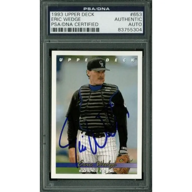 Rockies Eric Wedge Authentic Signed Card 1993 Upper Deck #653 PSA/DNA Slabbed