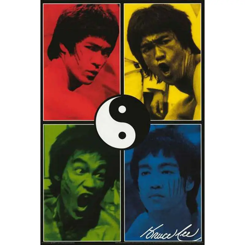 Bruce Lee "Yin-Yang RGBY" Shaolin Martial Arts Poster - Aquarius Images