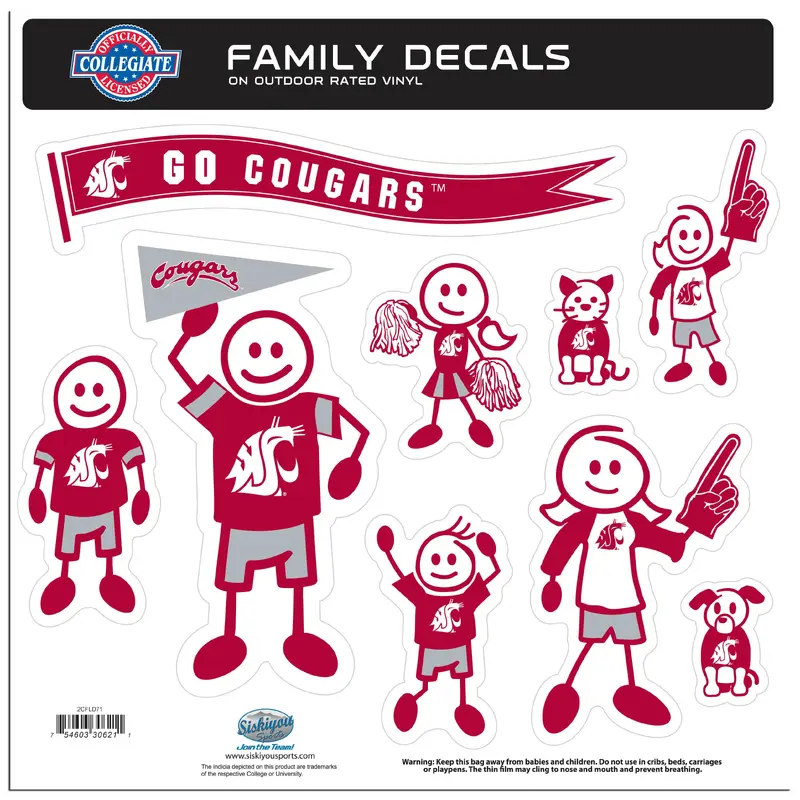 Washington St. Cougars Family Decal Set