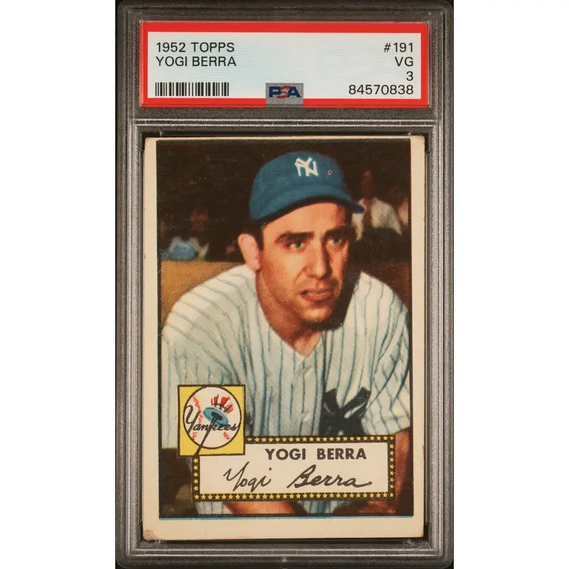 Yogi Berra 1952 Topps #191 PSA 3 Very Good 0838