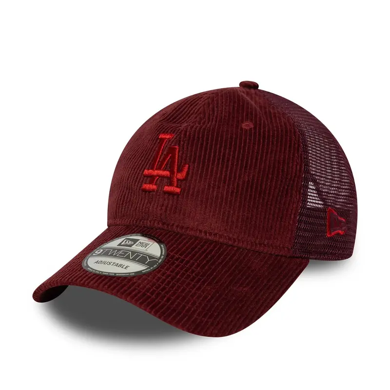 LA Dodgers MLB Cord Dark Red 9TWENTY Trucker Adjustable Cap
