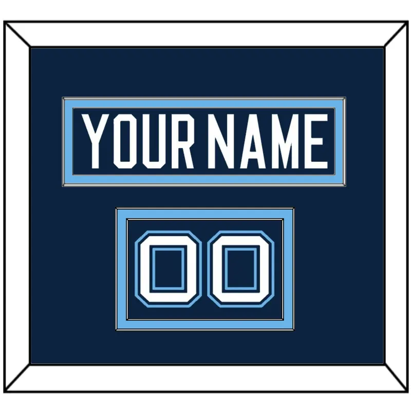 Maine Hockey Nameplate & Number (Shoulder) - Road Navy Blue (1994-2008) - Double Mat 2