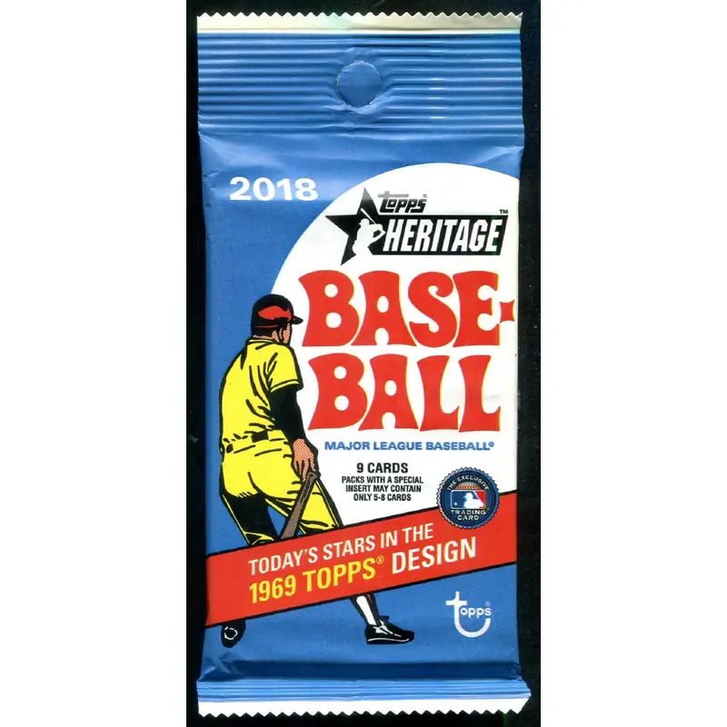 2018 Topps Heritage Baseball Unopened Hanger Pack (9)