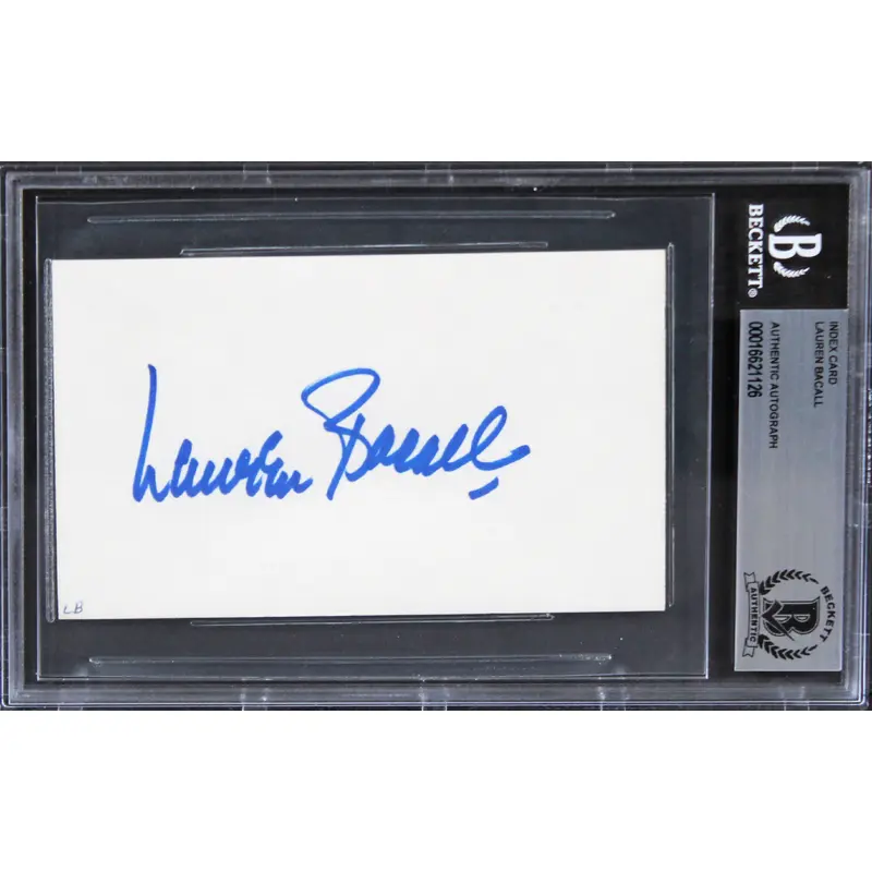 Lauren BaCall To Have and Have Not Authentic Signed 3x5 Index Card BAS Slabbed 1