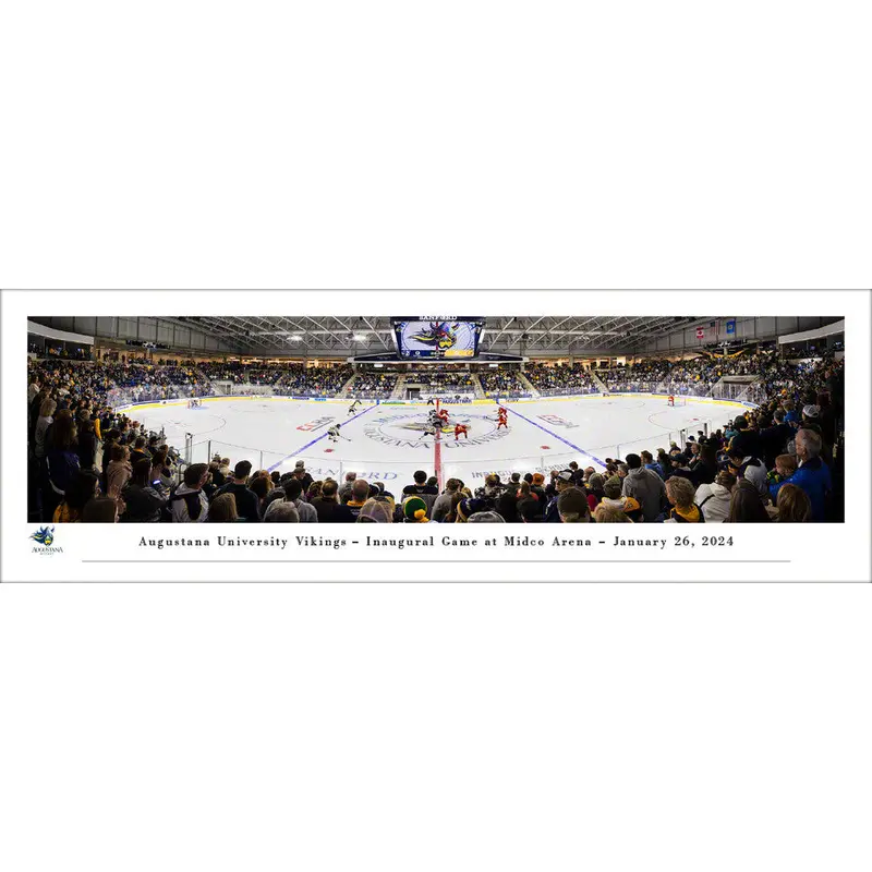 Augustana Vikings Hockey Midco Arena Game Night Panoramic Poster Print - Blakeway 2024