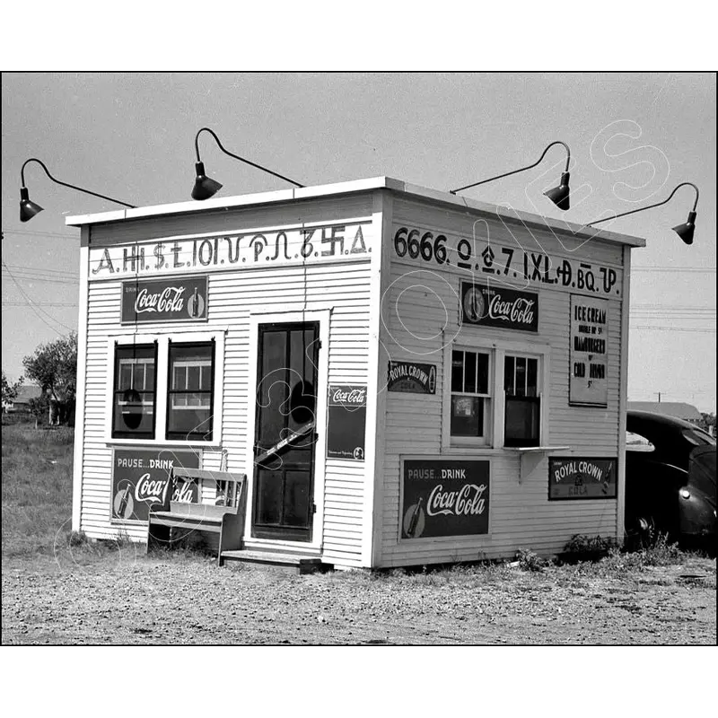1939 Hamburger Stand Coca Cola 8X10 Photo - Dumas Texas Coke - 2601