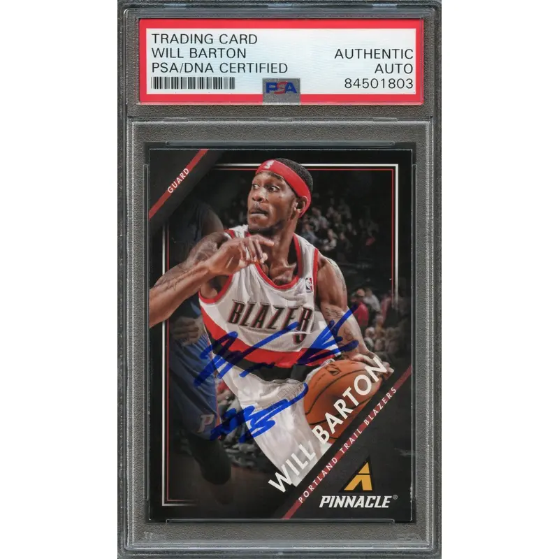 2013-14 Panini Pinnacle #165 Will Barton Signed Card AUTO PSA Slabbed Blazers
