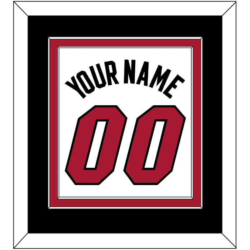 Miami Name & Number - Home White (1999-2008) - Double Mat 3