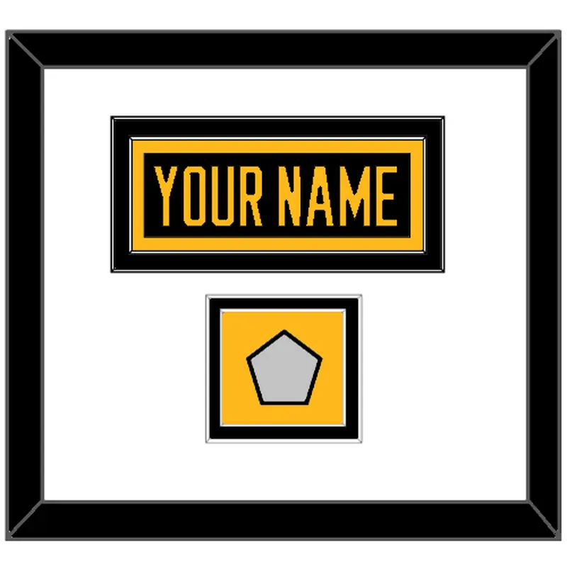 Pittsburgh Nameplate & Stanley Cup Champions Patch - Home Black - Double Mat 1
